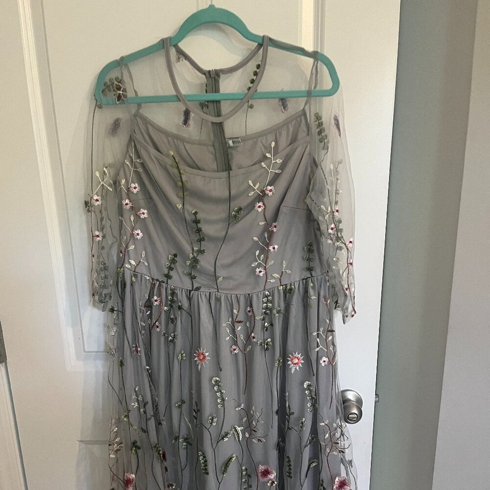 Floral Sheer Embordered Dress